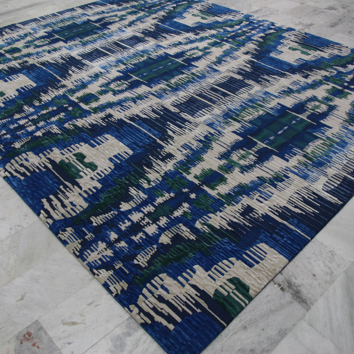 Abstract blue rug